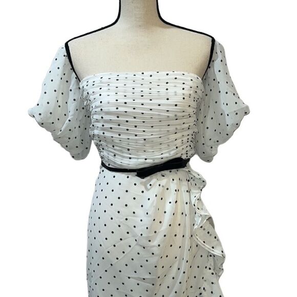 FTF Off-the-Shoulder Polka Dot Print Ruffle Dress - Picture 3 of 14